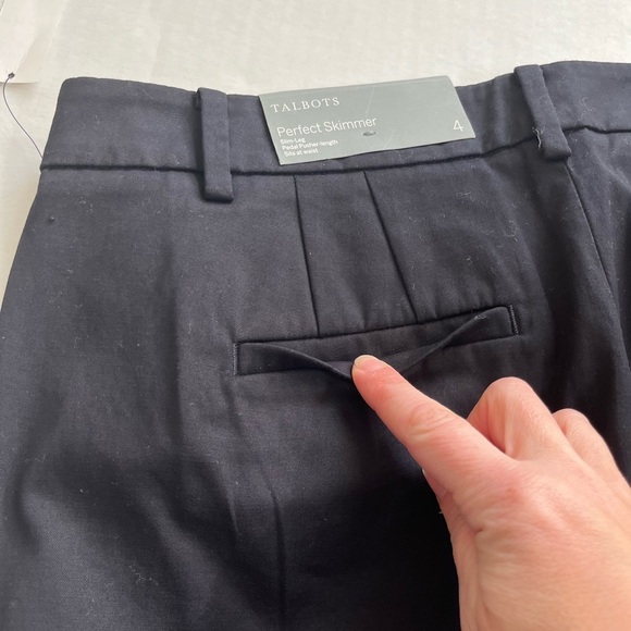Talbots Perfect Skimmer Cropped Pants Size 4 Black New with Tags - Picture 6 of 10